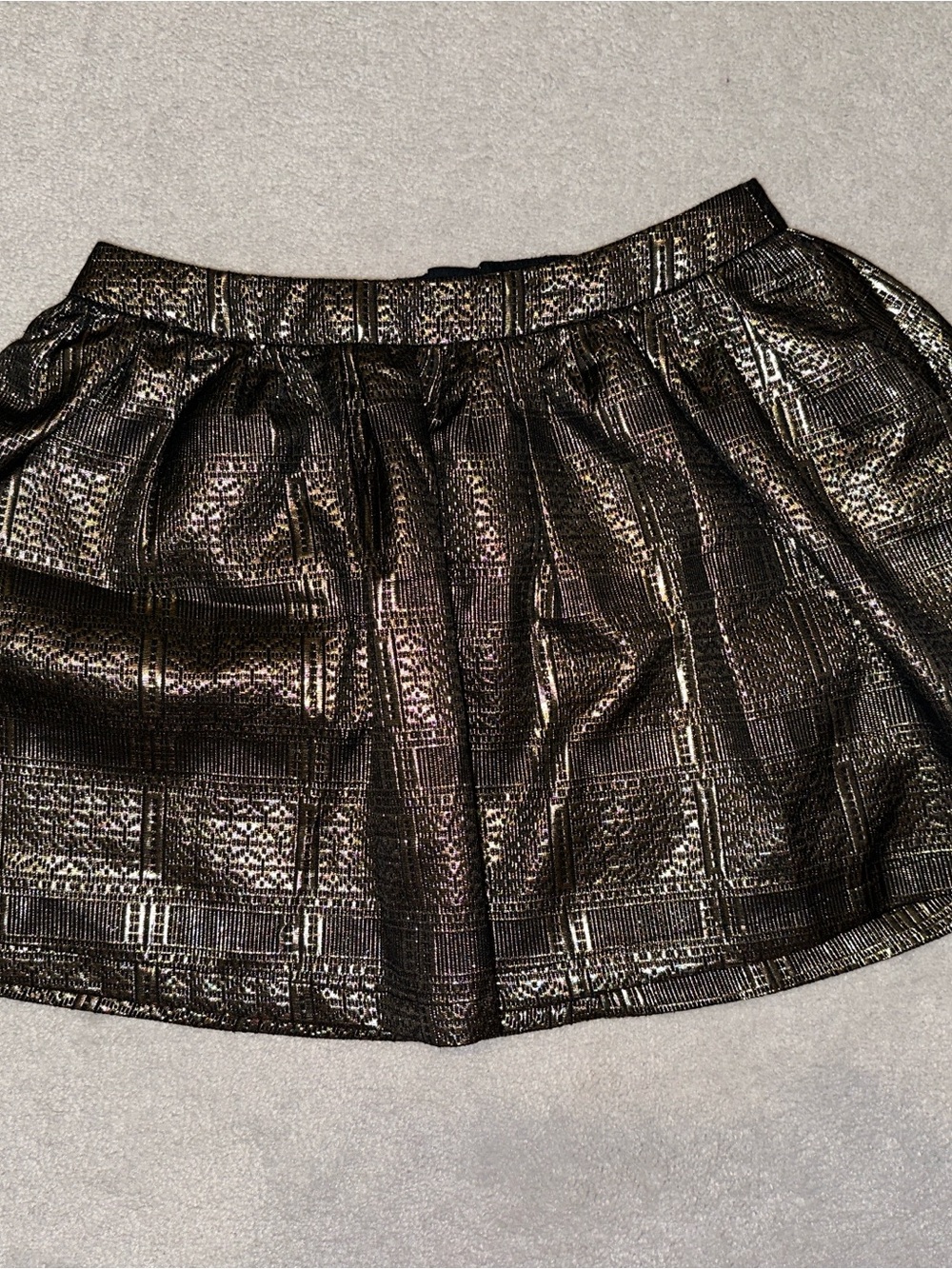 Topshop Metallic Black Mini Skirt